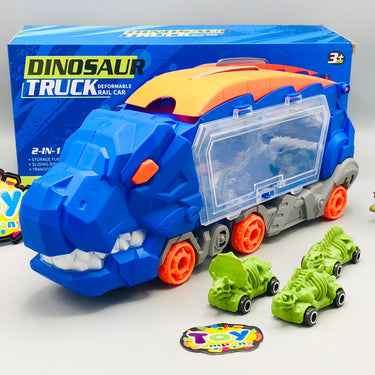 2in1 Foldable Dinosaur Truck With 3Pcs Cars